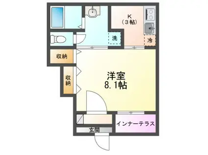 HALELEA・AOBA(1K/1階)の間取り写真