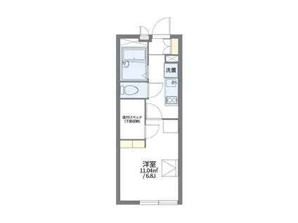 レオパレスENCOUNTER(1K/1階)の間取り写真