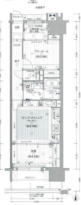 プレサンスジェネ新栄町駅前 葵(2LDK/8階)の間取り写真