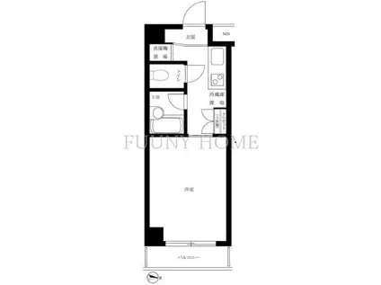 ルーブル都立大学II(1K/1階)の間取り写真