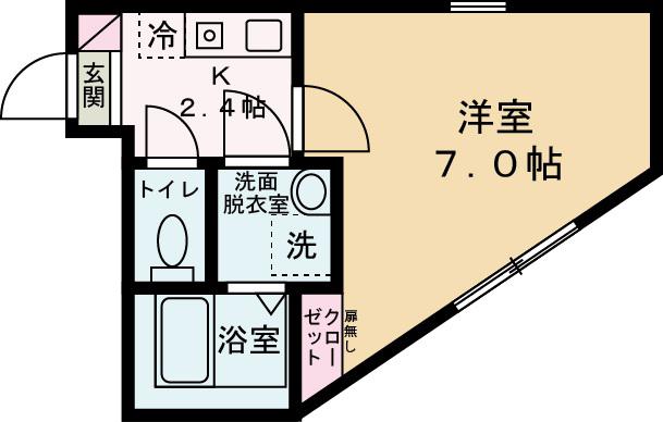 グランディオーソ武蔵新城(1K/2階)の間取り写真