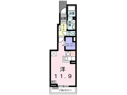 フィオーレ N(ワンルーム/1階)の間取り写真