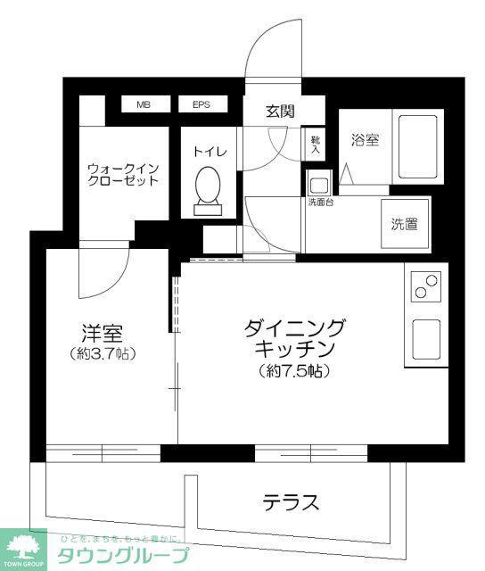TOGGLE護国寺(1DK/1階)の間取り写真