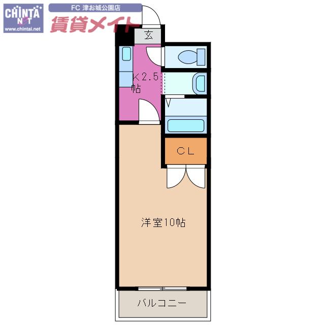 江戸橋利平治マンション(1K/3階)の間取り写真