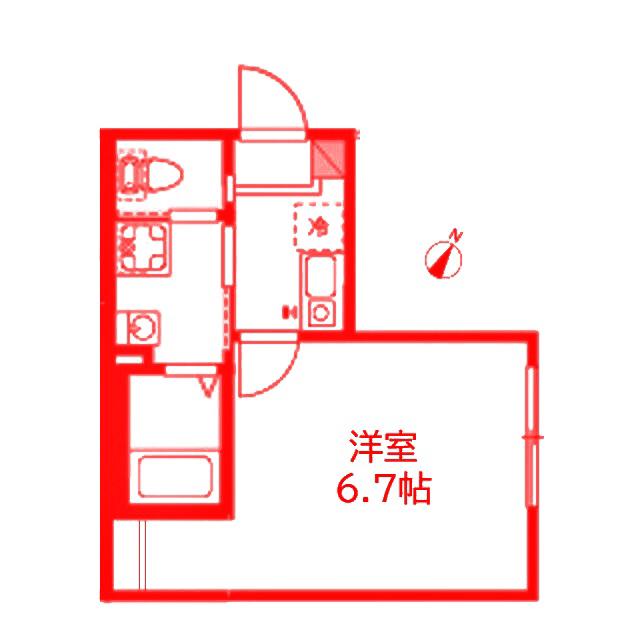 ALMO新杉田ーアルモシンスギタ(1K/2階)の間取り写真