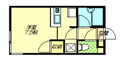 メゾンクレール秋田(ワンルーム/1階)の間取り写真