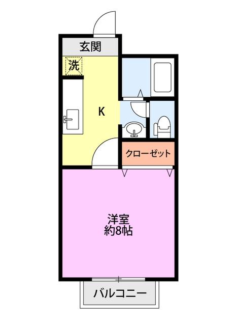 メゾンラメール(1K/2階)の間取り写真