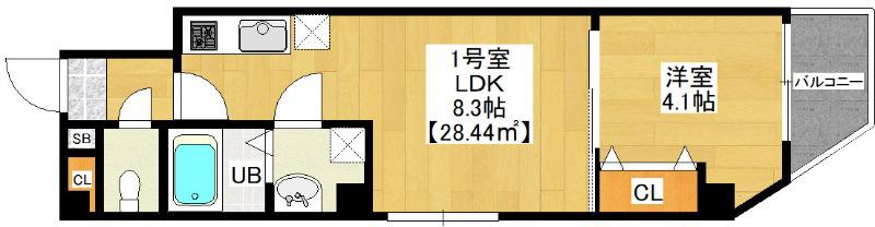 TOASTINA新宿(1LDK/8階)の間取り写真