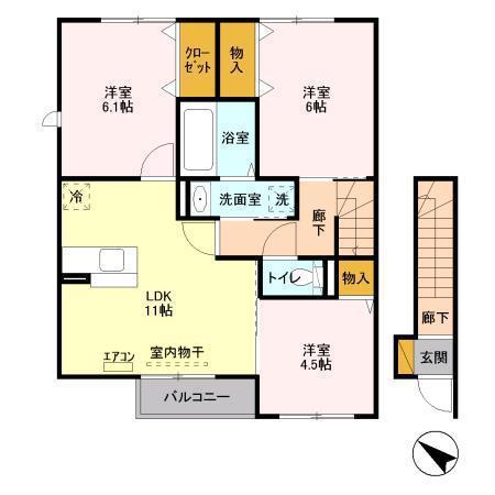 パークシティ土合A(3LDK/2階)の間取り写真
