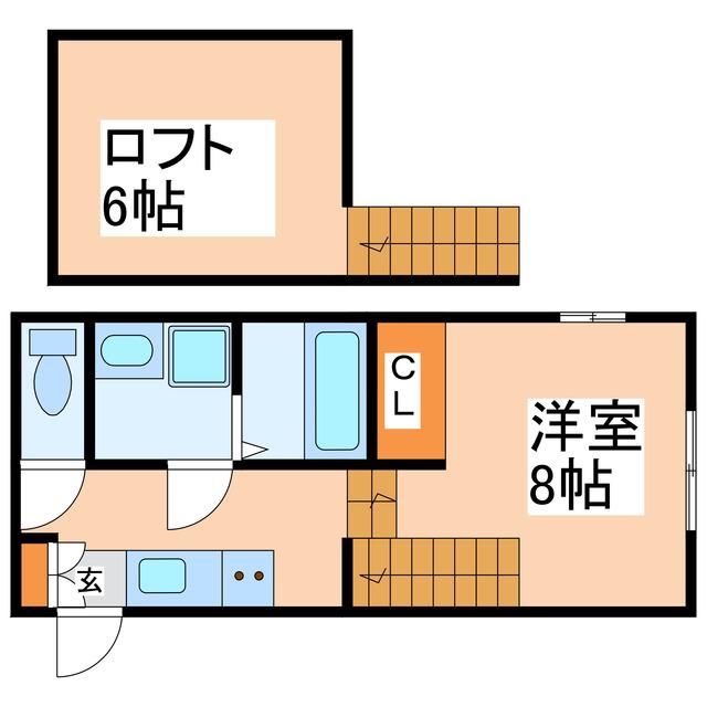 POSH YOKOTE(1K/2階)の間取り写真