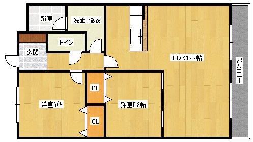 プロスペリティNAKAMURA(2LDK/5階)の間取り写真
