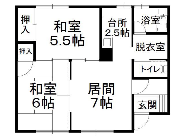 ハイツ宮崎(2DK/1階)の間取り写真