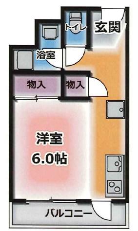 エトワール花山(1DK/8階)の間取り写真