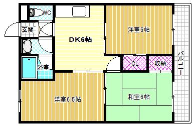 シティライフ川西(3DK/5階)の間取り写真