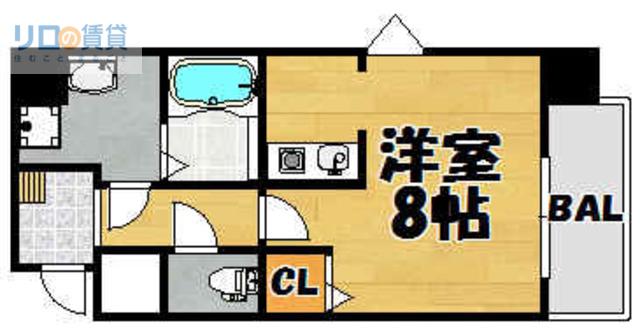 ONLY ONE小花II(ワンルーム/3階)の間取り写真