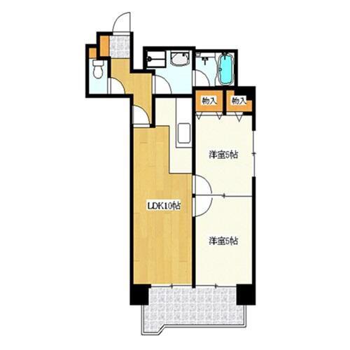 朝日プラザ一番町(2LDK/4階)の間取り写真