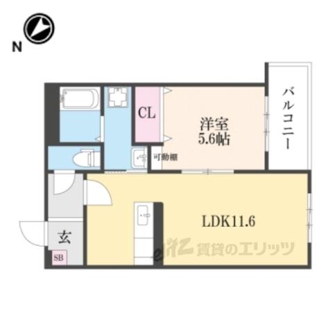クローバー(1LDK/3階)の間取り写真