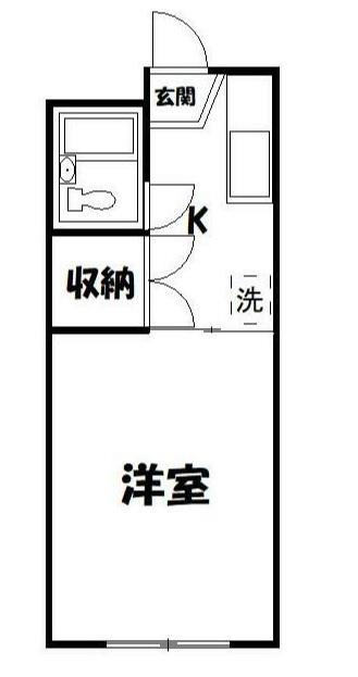 オレンジハウス(1K/4階)の間取り写真
