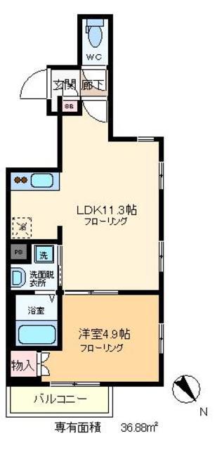 アヴァンティ亀戸(1LDK/3階)の間取り写真