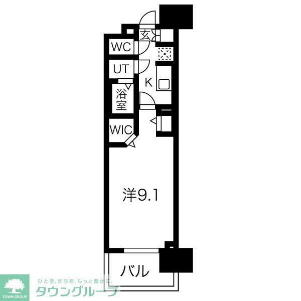 パルティール高畑(1K/3階)の間取り写真