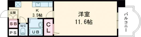 マウンテンビレッジ7(1K/4階)の間取り写真