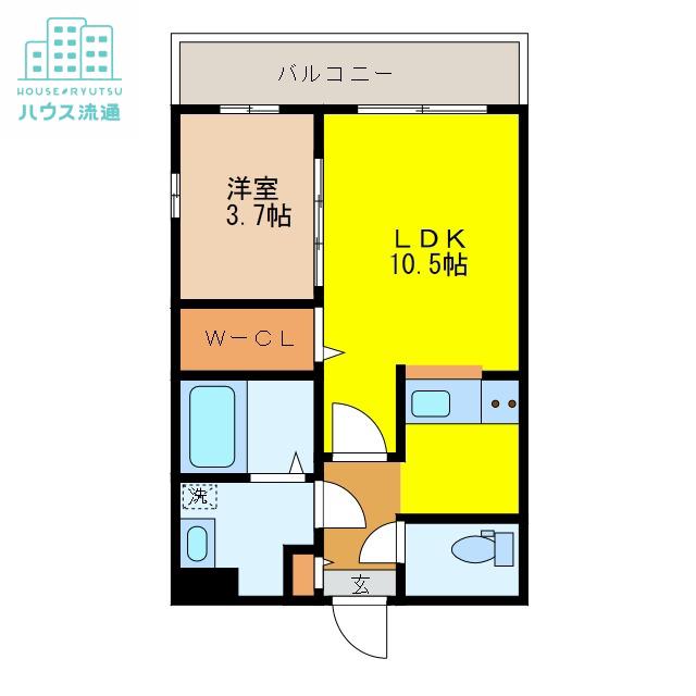 MODERN PALAZZO 文教通(1LDK/2階)の間取り写真