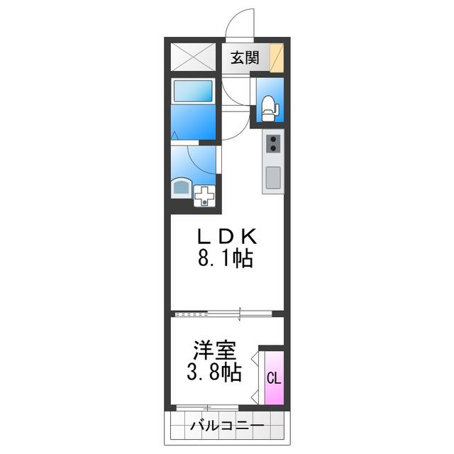 D PORTA ADORABLE(1LDK/2階)の間取り写真