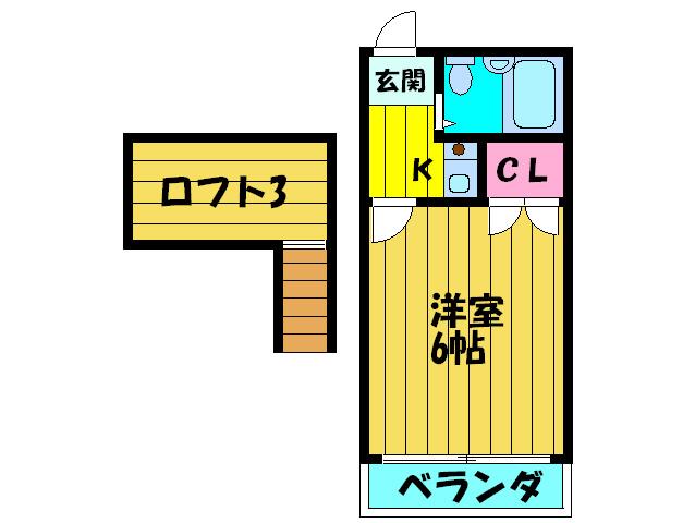エル・エール(1K/2階)の間取り写真