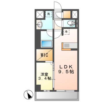 RESIDENCE TACHIBANA(1LDK/5階)の間取り写真
