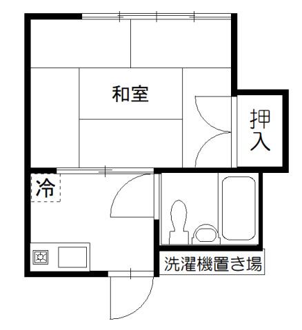 KURA(1K/2階)の間取り写真