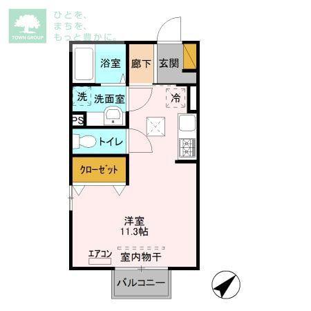 アリエッタ(ワンルーム/1階)の間取り写真