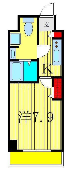 グランスカイ町屋(1K/8階)の間取り写真