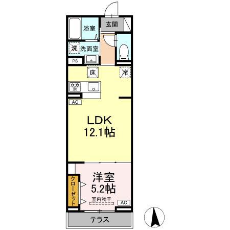 セレスティア高島平III(1LDK/1階)の間取り写真