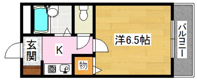 サンロレア2号館(1K/2階)の間取り写真