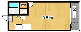ビッグバーンズマンション谷山(ワンルーム/3階)の間取り写真