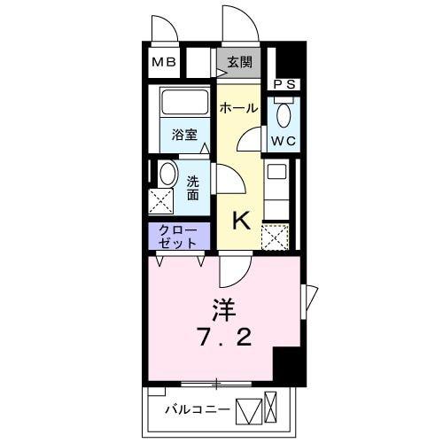 BONHEUR姫路栗山町(1K/6階)の間取り写真