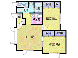 ノーブル96(2LDK/2階)の間取り写真