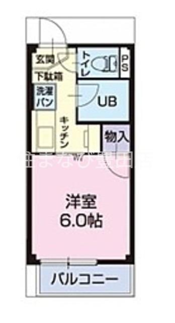 SURPLUSVIS-A-VIS B(1K/2階)の間取り写真
