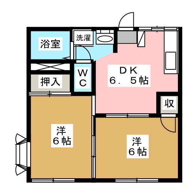 コーポ和(2DK/1階)の間取り写真