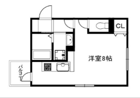 一乗寺北大丸町計画(ワンルーム/2階)の間取り写真