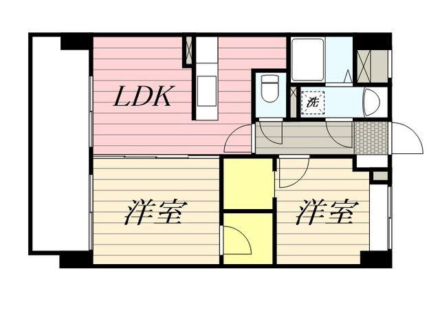 GOODHILL多の津(2LDK/9階)の間取り写真