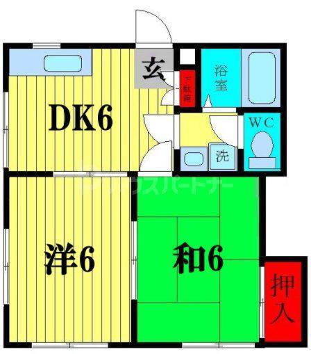 グリーンエステートB(2DK/1階)の間取り写真