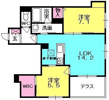 リラサーレ甲子園九番町(2LDK/1階)の間取り写真