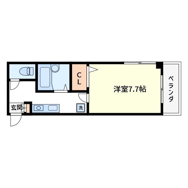 MFマンションII(1K/2階)の間取り写真