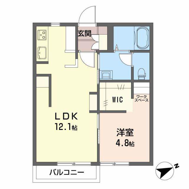 Y・K久保田(1LDK/1階)の間取り写真