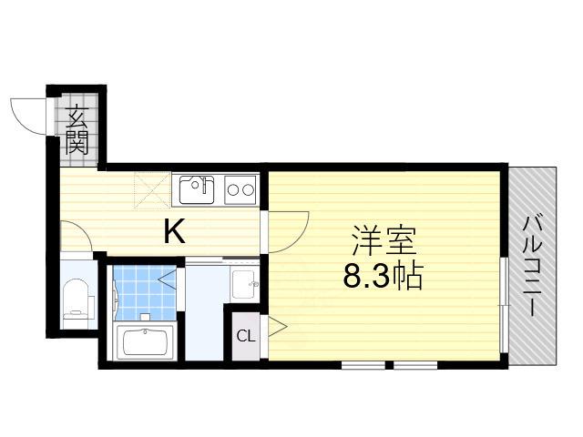 フジパレス沢ノ町2番館(1K/1階)の間取り写真