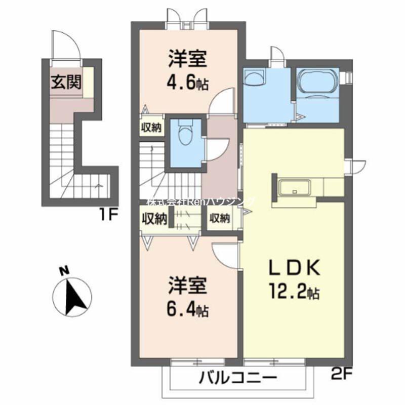 シャーメゾン大森 B棟(2LDK/2階)の間取り写真