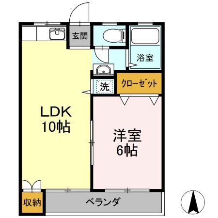光マンション(1LDK/2階)の間取り写真