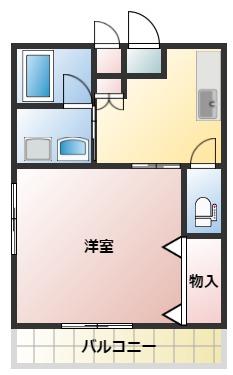 タウニール(1DK/1階)の間取り写真