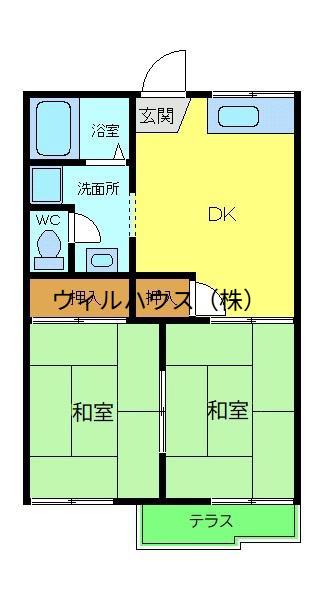 阪田ハイツ(2DK/1階)の間取り写真